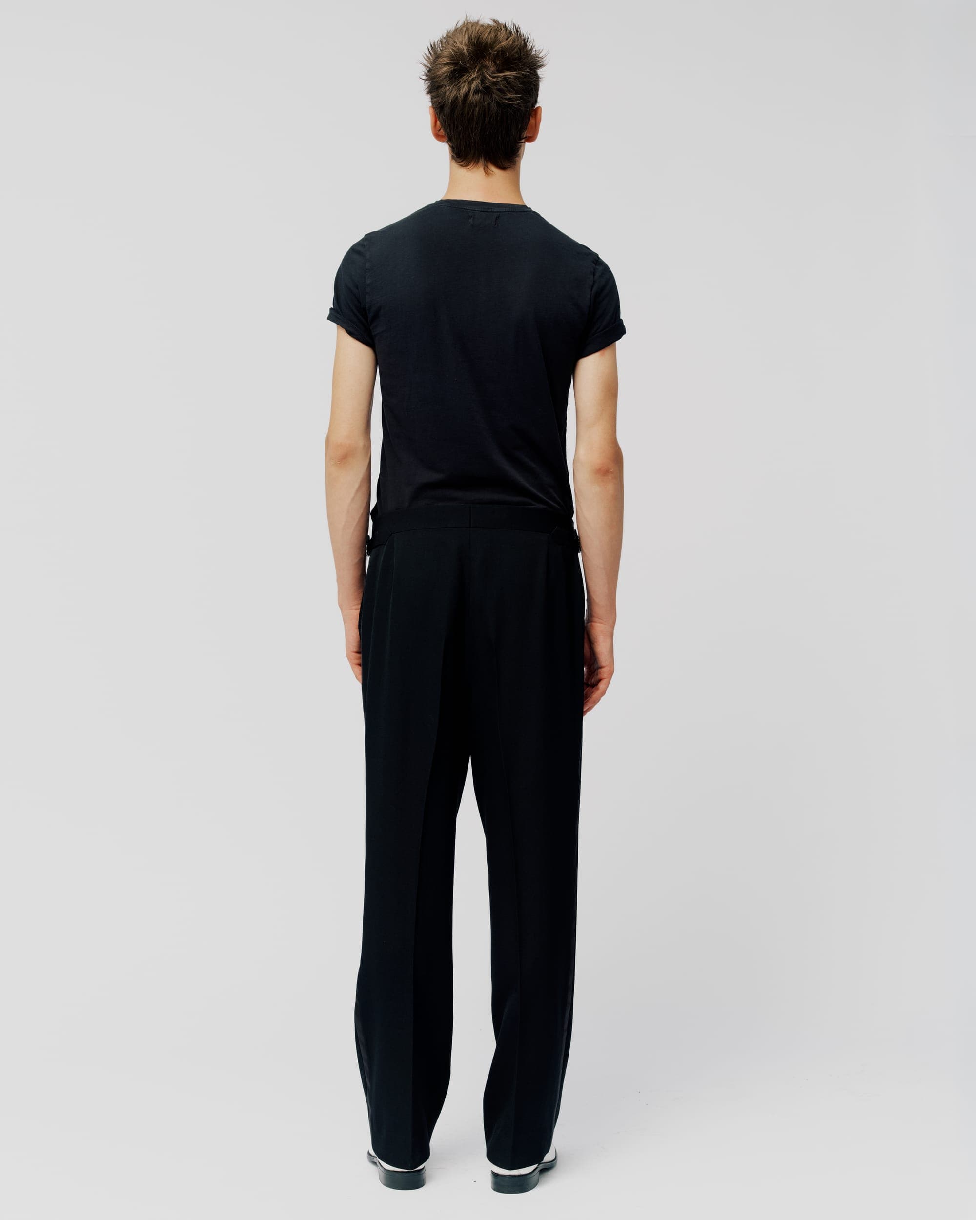 TUXEDO TROUSERS IN BLACK BARATHEA, view 4