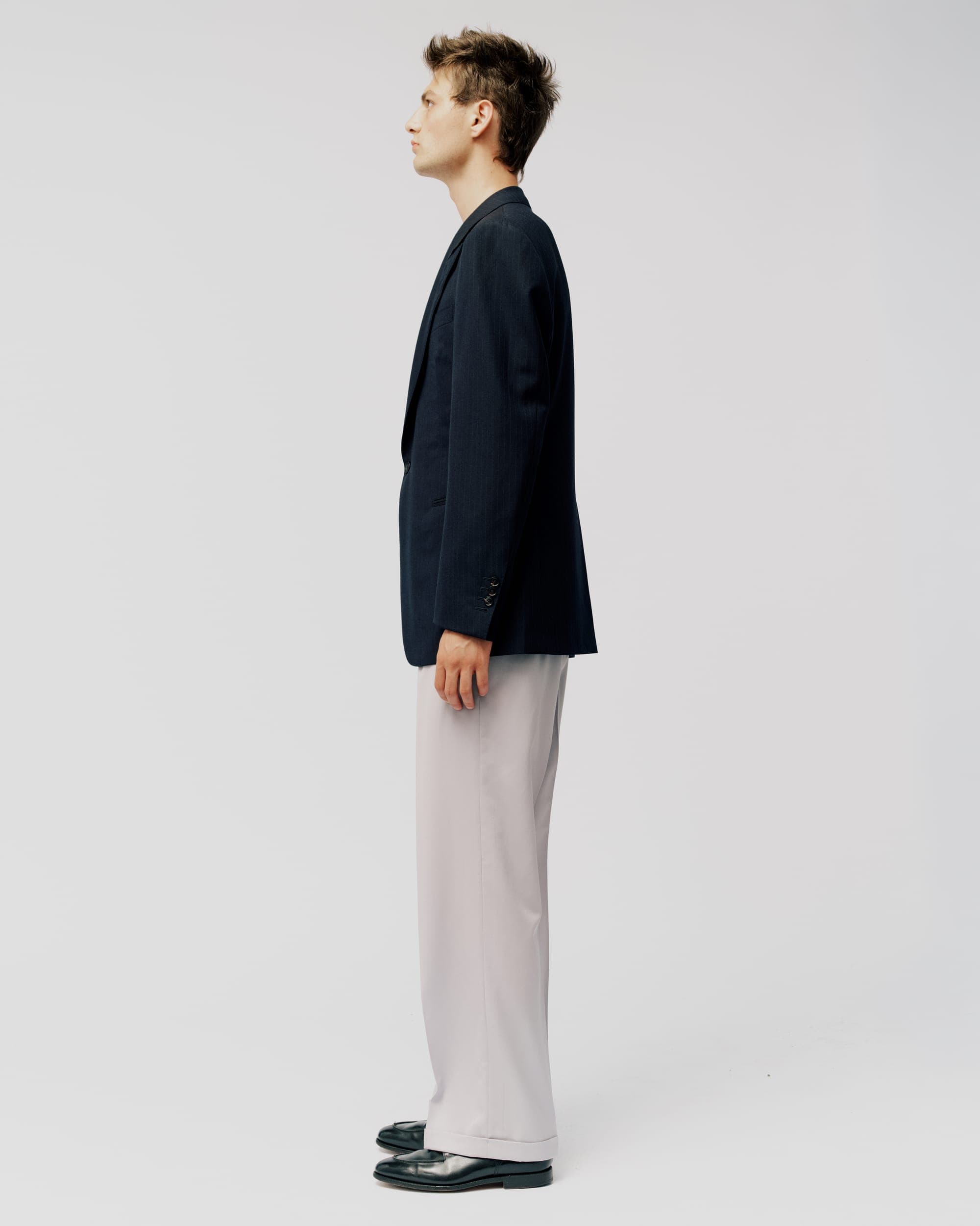 DARK NAVY JACKET WITH GREY PINSTRIPE, view 3