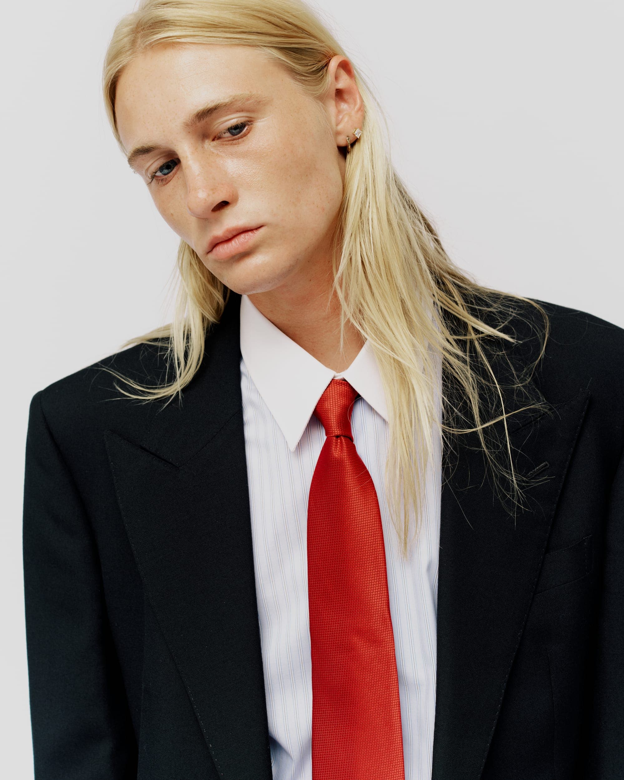 BLACK PLAIN WEAVE JACKET, view 3
