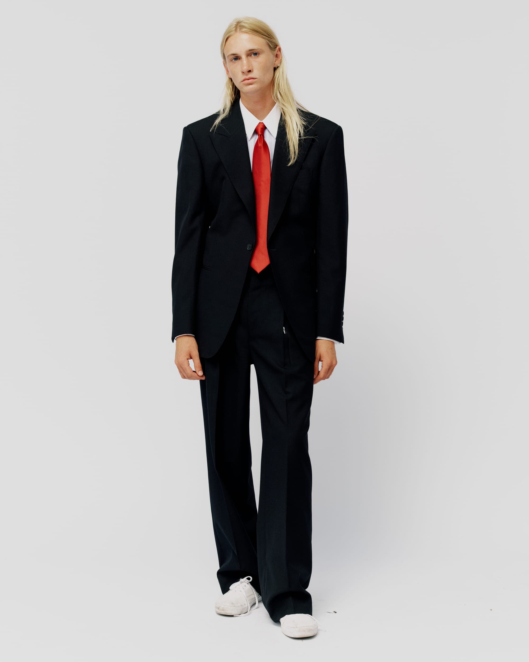 BLACK PLAIN WEAVE JACKET, view 4