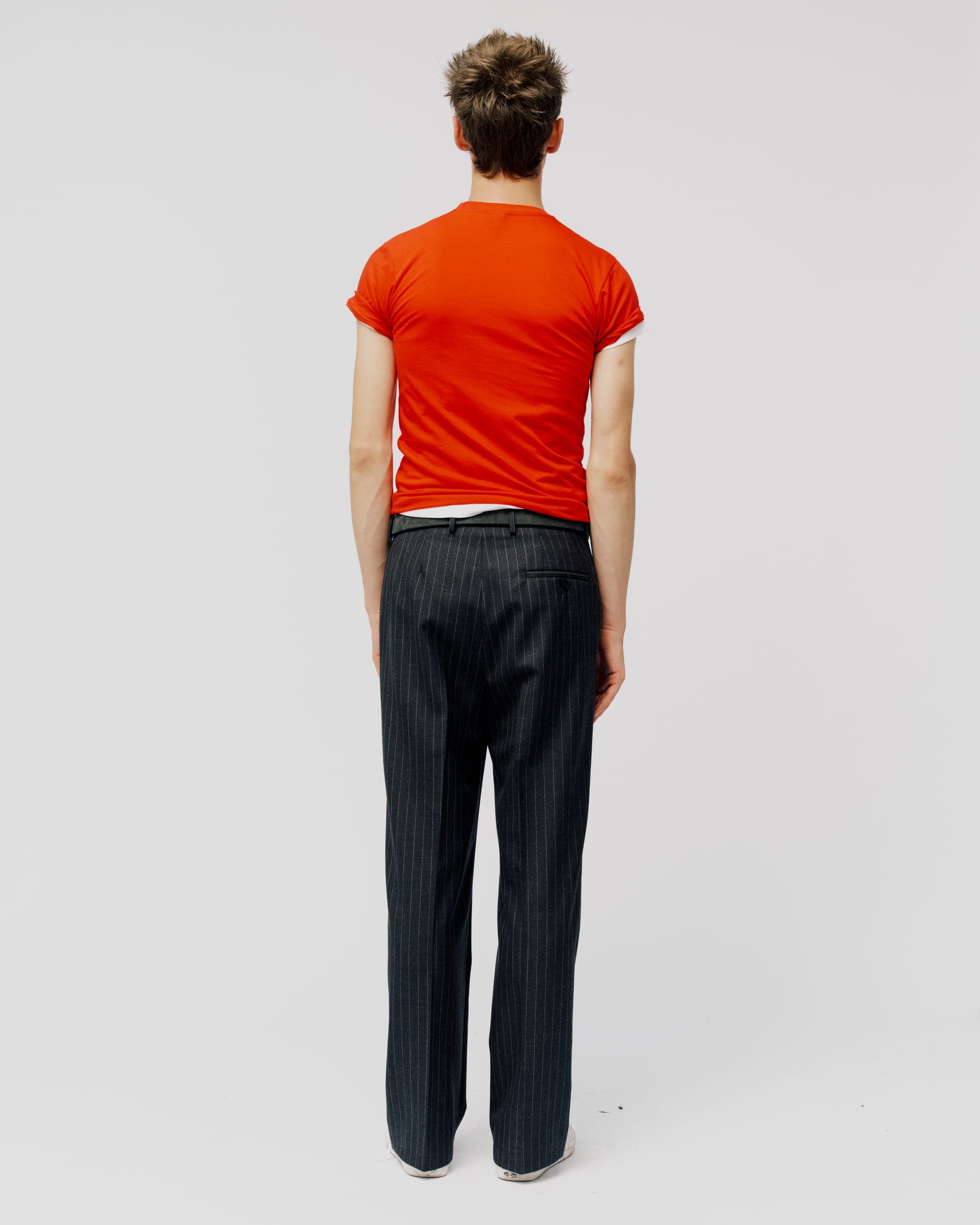 GREY MARLE PINSTRIPE TROUSERS, view 4