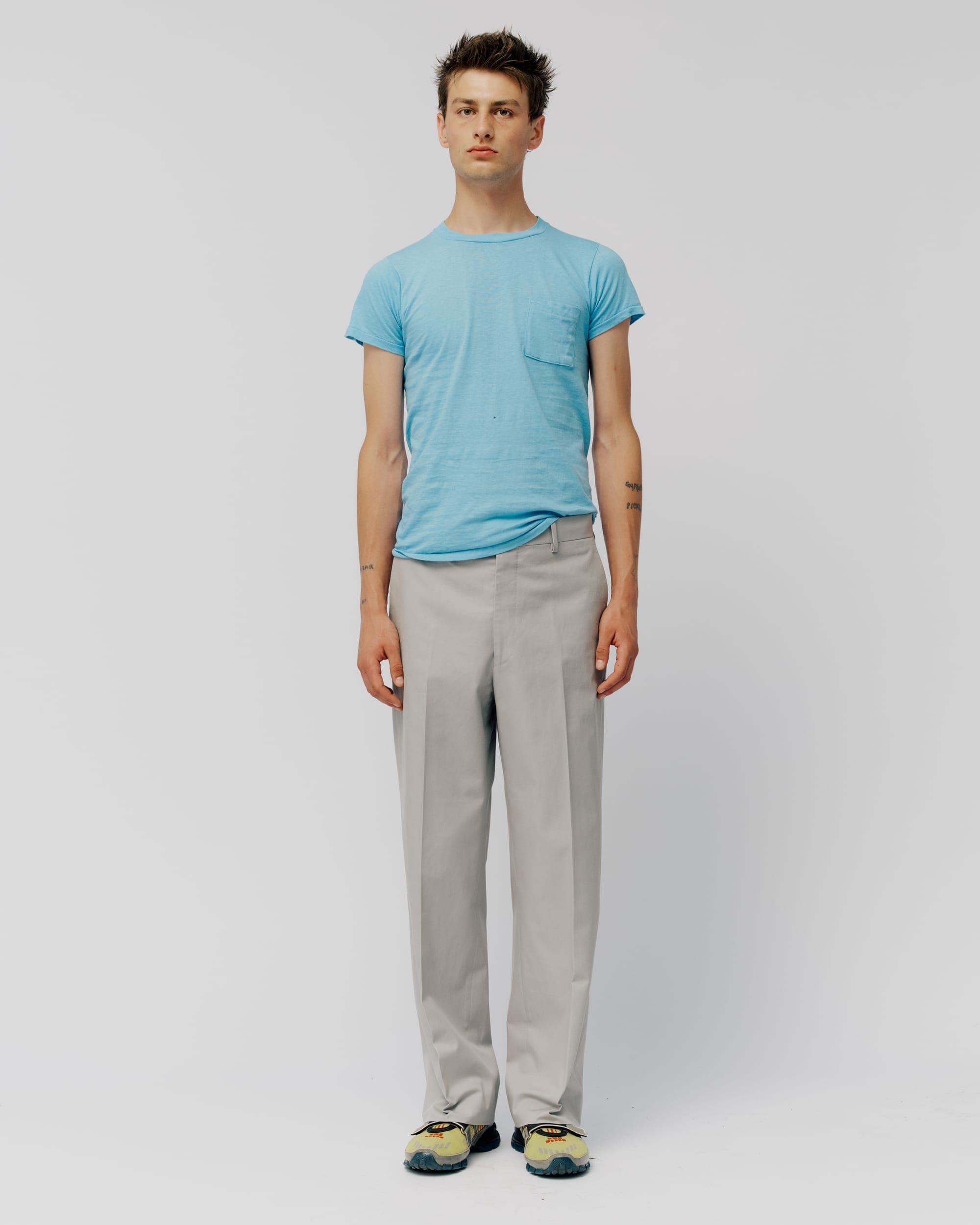 LIGHT GREY COTTON TROUSERS